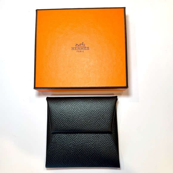 Hermes Handbags - New Hermes Bastia Coin Purse Pouch In Black Epsom Leather W Original Hermes Box